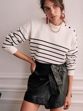 Pull gabin ecru marine Sezane